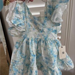Floral Baby Dress with Lace Trim, NWT Bums and Roses